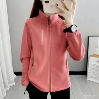 高質量-虧本📣秋冬搖粒絨外套女士休閒絨衣立領加厚開衫運動戶外保暖衛衣外套 YAC1