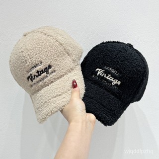 Ocean✅冬天新款毛絨保暖刺繡字母棒球帽子女 冬季韓版百搭顯臉小鴨舌帽 最新網紅帽 保暖帽 女生 韓國 冬天帽子 韓國