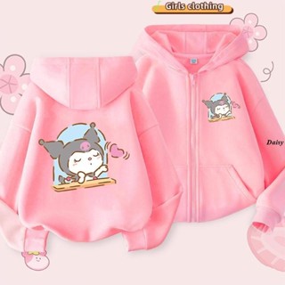[秋冬新品]女童外套女大童秋冬衣服2024新款秋冬拉鏈衛衣春秋季女童庫洛米開衫連帽衛衣兒童外套潮Daisy5