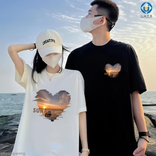 🚛臺灣發出🚛韓版潮牌 上衣— 新款創意 純棉 情侶裝 愛心 男女 夏季 T恤 寬鬆 潮流 百搭 短袖 潮牌ins