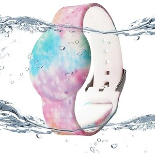 防水 兒童手環,適用於 Apple Air Tag 矽膠 AirTag 支架 GPS 追蹤器保護套,安全防丟保護(星空)