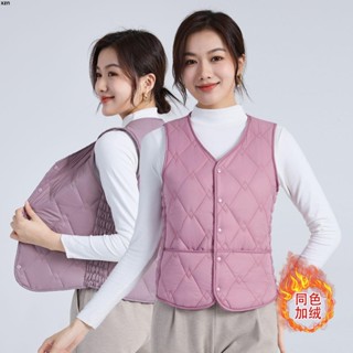 馬甲背心外套💕冬季羽絨棉馬甲女士羊羔絨加厚2024新款輕薄修身短款保暖大碼背心