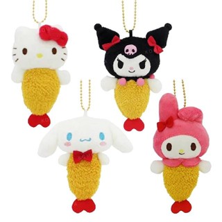 【現貨】小禮堂 Sanrio 三麗鷗 絨毛玩偶吊飾 (炸蝦款) Kitty 美樂蒂 大耳狗 酷洛米