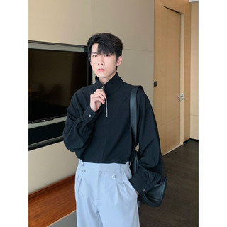 【免運新品】【臺灣出貨】春秋季半拉鏈高領衛衣男生Polo衫潮牌秋季ifashion長袖上衣