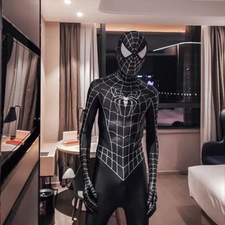 【臺灣-出貨】萬聖節-萬聖節漫威蜘蛛俠服裝cos緊身衣鋼鐵俠彈性服裝卡通扮演服連體衣