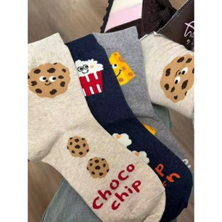 新店優惠 加絨加厚 保暖居家 地闆襪 可愛 韓版透氣百搭ins時尚設計師款甜甜圈中筒襪日係可愛少女堆堆襪子
