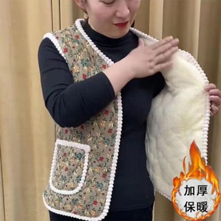 中老年媽媽裝加絨馬甲無袖坎肩小背心舒適保暖新款洋氣棉服秋冬裝MAJIA~