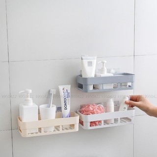 生活優品 創意 無痕免釘 浴室洗漱用品置物架 無痕膠貼收納架 浴室墻壁無痕收納架 牙刷架 多用架子