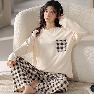 【唯家】睡衣女春秋季2024韓式新款ins風寬鬆可愛長袖可外穿家居服套裝
