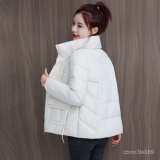 年冬季韓版立領短版棉衣女小個子羽絨棉服加厚寬鬆時尚潮外套 短款 加厚麵包外套 韓國 羽絨外套連帽1110 OTU6