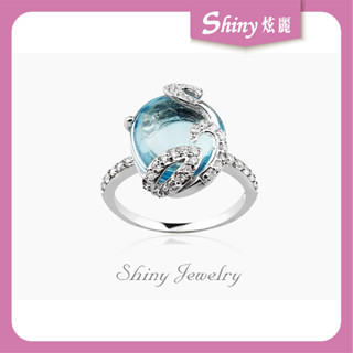 【炫麗】花樣藍晶NO5 銀戒指💍