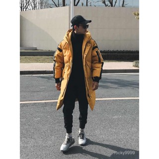 🔥羽絨棉中長款外套男 冬天禦寒中老年爸爸厚棉衣 防寒防風保暖外套 加絨大尺碼衣服 羽絨服男2024新款過膝長款加男女