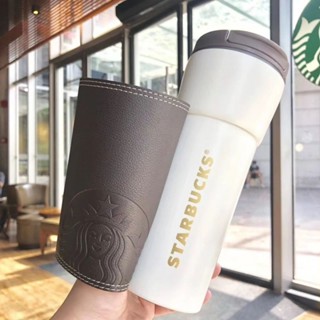 熱賣 STARBUCKS保溫杯 咖啡杯 泡茶杯 帶防滑皮套 304不銹鋼水杯 車載水杯 隨行杯 運動水壺