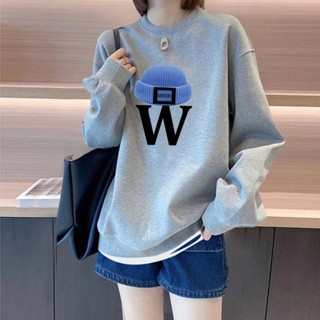 (臺灣出貨)SY美式長袖衛衣女冬季新款加絨上衣加厚復古潮牌韓版長袖上衣寬鬆設計感小眾圓領上衣