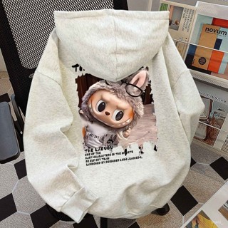 超愛~labubu 帽t 衛衣 長袖衛衣 連帽帽t 情侶裝帽t 寬鬆帽踢 帽t 韓國 女生衣服 韓版上衣