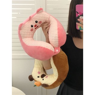 【❤臺灣發貨🔥】呆萌卡通枕 U型枕🎀 ins可愛卡通海貍loopy護頸枕呆萌卡皮巴拉u型枕情侶旅行午睡支撐