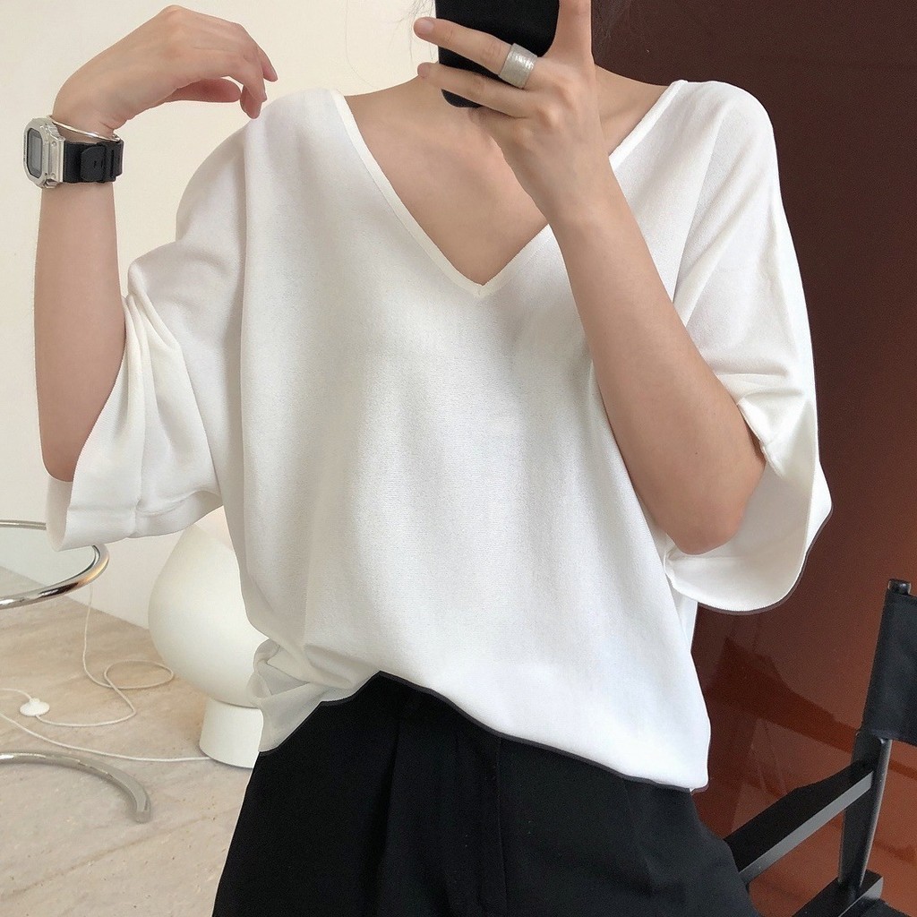 CT88APVHB2CMFMDA7XAFHHXAYN2CBK3FYYI5ENWIW1C5織短袖T恤寬松顯瘦時尚純色上衣女