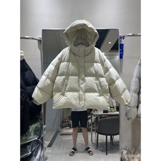 羽絨外套 2024年爆款休閒羽絨服女短版新款韓版連帽寬鬆百搭白鴨絨外套 防寒 保暖羽絨服 白鴨絨外套女生1121 DTZ