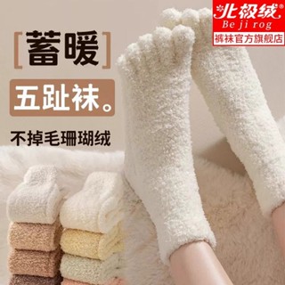 🔥臺灣出貨-熱賣中🔥男女通用 五指襪 冬季加厚保暖女特厚地闆 珊瑚絨 襪子