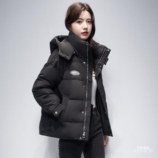 羽絨外套 撤櫃品正新款羽絨服女加厚2024冬季時尚短版白鵝絨連帽羽絨服 防寒 保暖羽絨服 白鴨絨外套女生1122 BW8