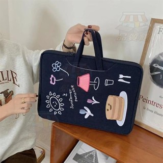 💕桃園發貨 韓國ins風手提筆記本電腦包 刺繡手提筆電包 刺繡電腦包 適用全筆電13.3華為聯想小新14華碩