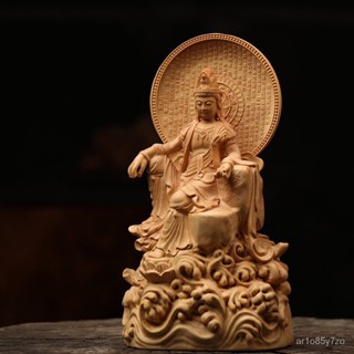鵰刻木鵰黃楊木文殊菩薩自在普賢佛像家居實木擺件供奉觀音【下單前聯係客服優惠】