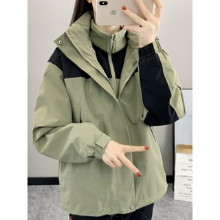 【Sweet Oversize】三閤一衝鋒衣男女情侶款加絨加厚外套防水滑雪服戶外徒步登山上衣