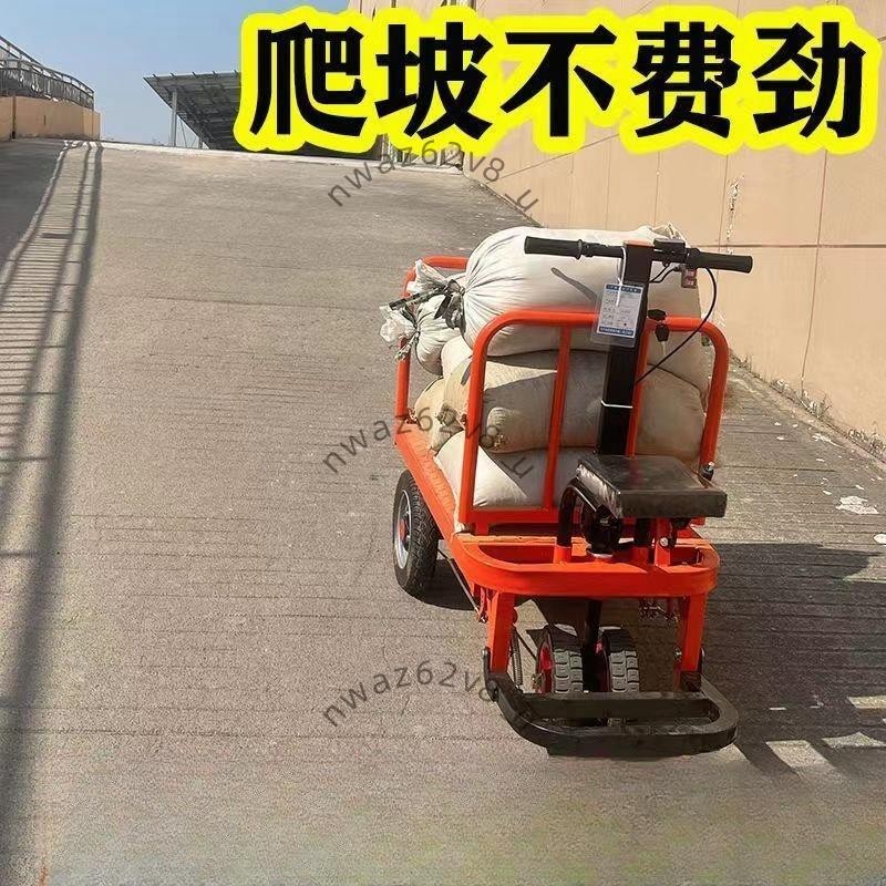 「可開發票」倒騎驢電動平板車三輪車工地手推小車倉庫農用車拉貨搬運車爬坡王