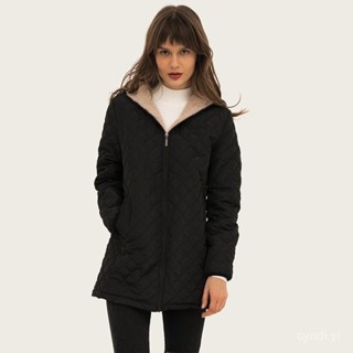 2024新款連帽保暖羊羔絨長袖棉衣棉服加大碼外套女中長版連帽休閒 羽絨棉外套 羽絨服 保暖外套女 羽絨外套連帽1202