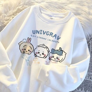 【臺灣出貨】韓版女裝 帽t 冬天女裝 大學t 衛衣 寬鬆 長袖秋冬季青少年圓領衛衣男女百搭流上衣港風情侶加絨無帽休閒衣服