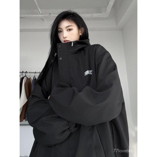 ✨ZeR0'衣櫥✨黑武士衝鋒衣女裝美式潮牌寬鬆休閒外套秋季ins潮流戶外防風夾剋