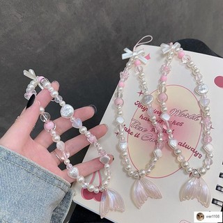 台灣出貨💕清清💕ins手機掛繩 ins可愛ccd相機溫柔少女魚尾手機手機鏈diy手工手鏈掛飾串珠通用