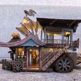 廠商低價特惠*正品馬車模型 diy立體拼圖拼裝升級版 蓮花樓3d手工模擬建築 立體拼圖 3d立體拼圖 建築模型 房子模型