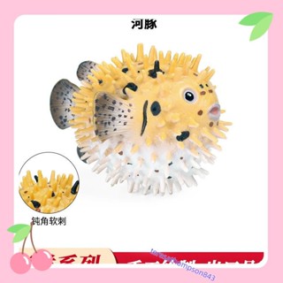 熱銷兒童認知玩具模擬動物模型實心海洋刺豚刺乖小硬顎魚河豚塑膠擺件teresathompson843