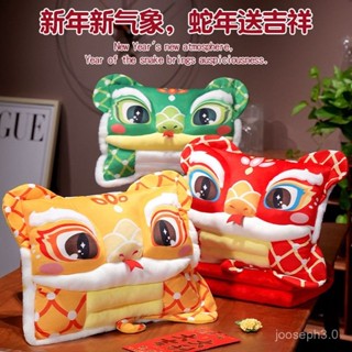 臺灣熱賣🔥蛇年國潮抱枕毯子三閤一辦公室靠墊暖手午睡枕頭客廳靠枕被子車用