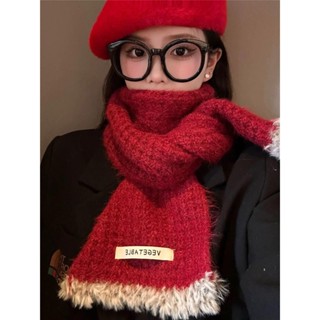 YC家🎀熱銷爆款 可愛 甜美 針織圍巾 新年 保暖圍脖 學生 百搭 情侶圍巾 毛線圍脖 加厚 防寒 氛圍感 男女圍巾