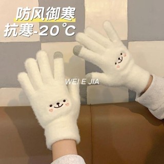 【超保暖！】秋冬手套 韓版ins少女可愛 防寒手套 可觸屏 騎車手套 女生毛絨保暖手套 學生【唯家】