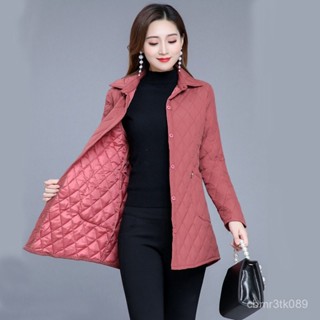 秋冬季新款輕薄棉衣外套中年女裝薄款棉服中長版洋氣寬鬆加棉上衣 韓國 保暖外套 羽絨外套連帽1220 PL5J