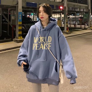 大尺碼女裝 秋冬女裝 連帽衛衣 刷毛衛衣新款加絨外套女ins潮oversize韓版慵懶風學生百搭寬鬆連帽衛衣女