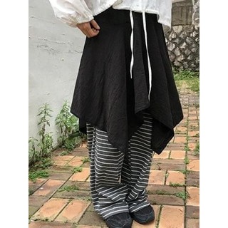 Codibook｜韓國 DAILYJOU 直條紋鬆緊寬版長褲［預購］長褲 睡褲 女裝