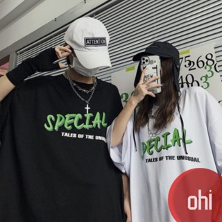 【ohi】字母印花 短袖T恤 夏季新款 簡約風 女生衣著 寬鬆T恤 女短T短袖上衣(GYU294)