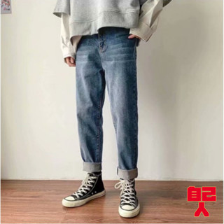 【自己人】牛仔褲 韓版百搭休閒長褲百搭牛仔褲 男褲牛仔長褲 修身顯瘦窄管小腳褲子 男生衣著(MCRB859)