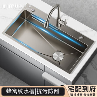 🔥破損補寄🔥不鏽鋼水槽 蜂窩壓紋廚房水槽 水槽 洗手槽 洗水槽 流理臺水槽 陽臺水槽 廚房水龍頭 洗碗槽 臺下盆