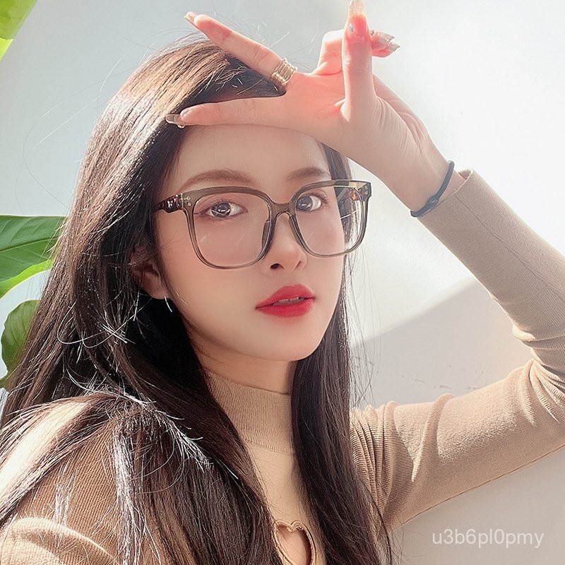 👓近視眼鏡👓【202】韓版潮流大方框眼鏡 時尚潮款 平光鏡 百搭眼鏡 個性時尚眼鏡 無度數眼鏡 拍照眼鏡 平光鏡女 眼鏡
