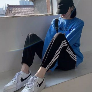 時尚服飾專賣場（免運）束腳運動褲女 春秋運動褲 學生運動褲 韓版ins運動褲 寬鬆潮流運動褲 休閒長褲 學生燈籠褲 衛褲