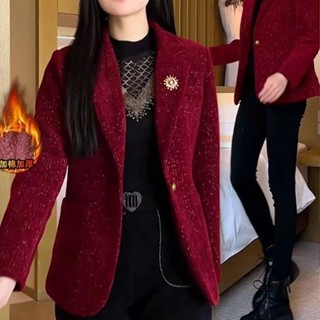 365Days-冬季新款加厚氣質西裝香風外套西服韓版小個子休閒西裝