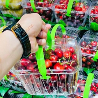 手提盒 水果2斤裝草莓盒 手提水果盒 加厚抗壓 透明塑料盒 一次性水果盒 打包盒 網紅包裝盒 健康環保材質