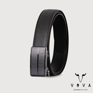 【VOVA 沃汎】臺灣總代理 職場型男 橫紋自動扣皮帶-鎗色/VA019-003-SGU