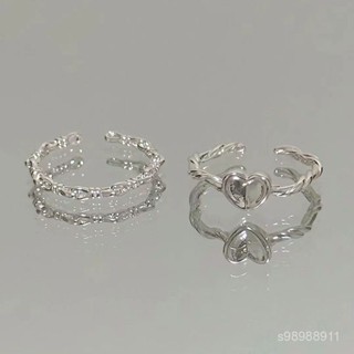 🔥72h精品衝就完瞭🔥極簡女款戒指ins學生設計小眾甜心扭紋編織戒指愛心戒指簡約指環【百寶箱優選】