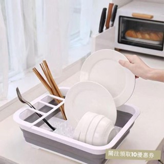 瀝水碗架跨境瀝水碗架可折疊廚房碗筷收納置物架多功能水槽瀝水架 廚房置物架 廚房收納 碗架 碗碟架ABUV